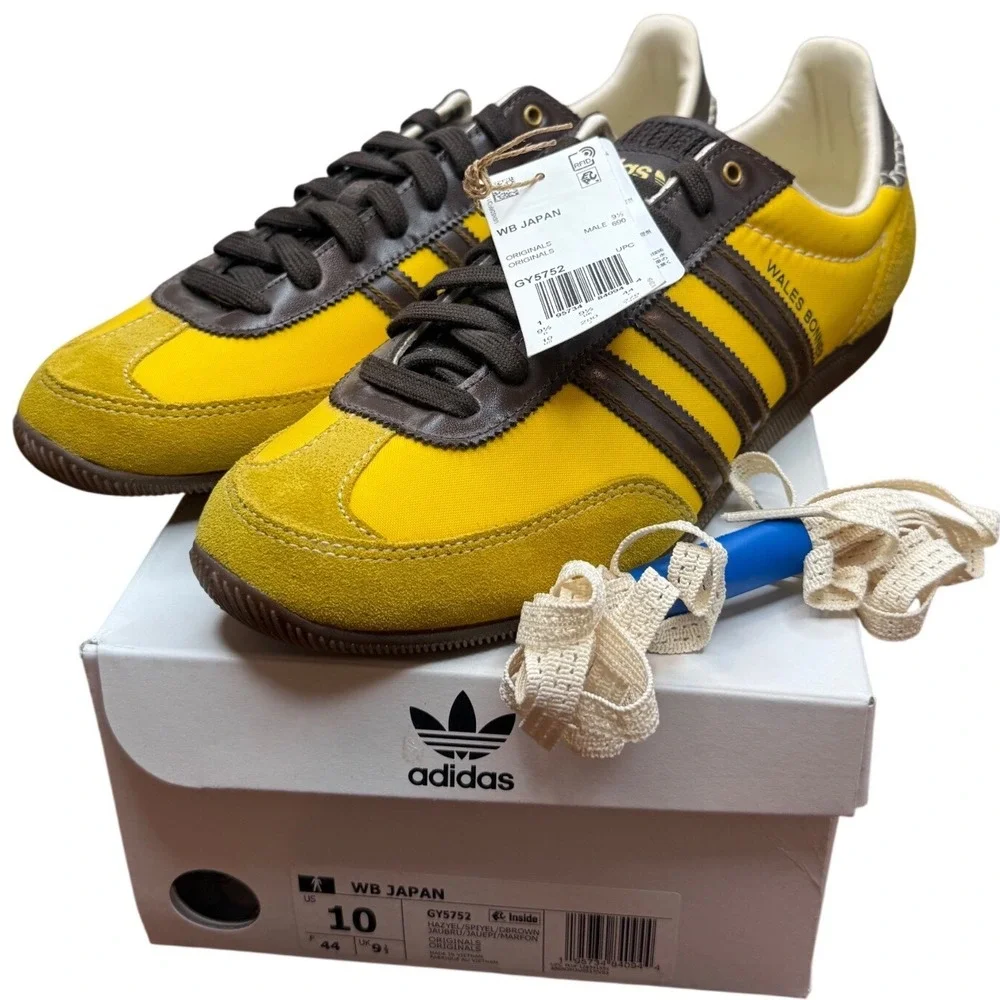 Adidas‎ Wales Bonner WB Japan Yellow Brown Suede Nylon Men Sz 10 GY5752 NWT